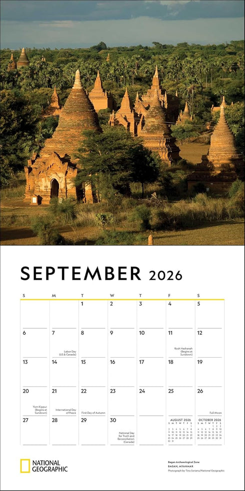 NATIONAL GEOGRAPHIC: JOURNEYS OF A LIFETIME 2026 WALL CALENDAR